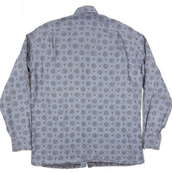 Canali Mens Shirt Long Sleeve Button Down Sz Large Made In Italy Floral Pattern - Picture 3 of 11